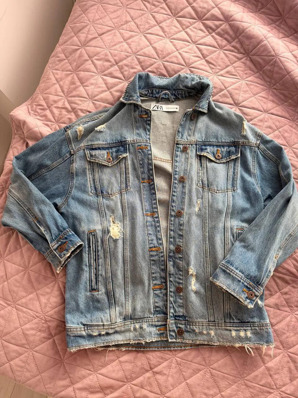 Джинсовая куртка Zara удлинённая