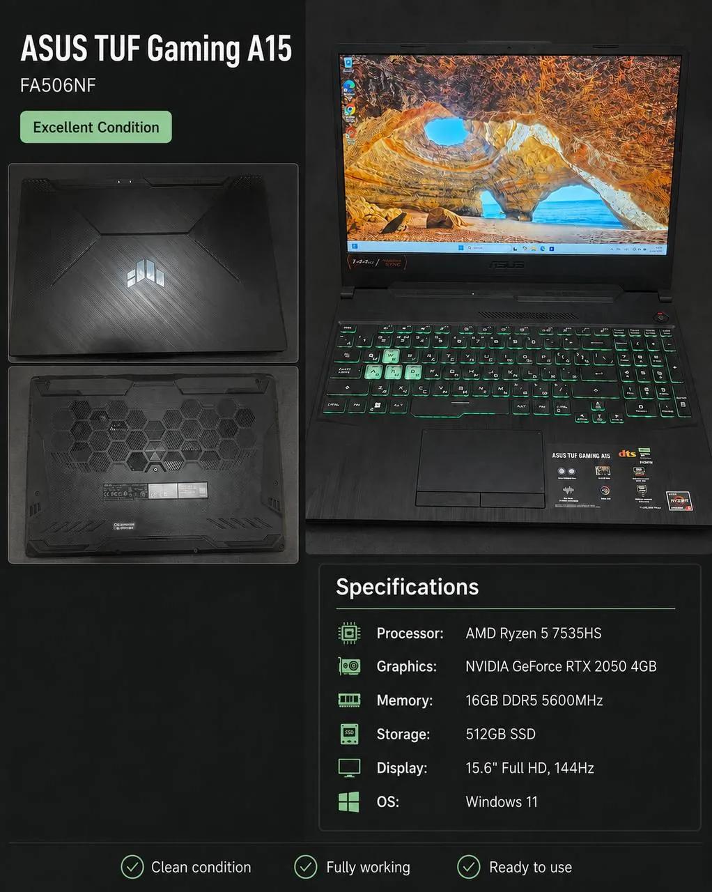 Ноутбук ASUS TUF Gaming A15 FA506NF Ryzen 5/RTX 2050