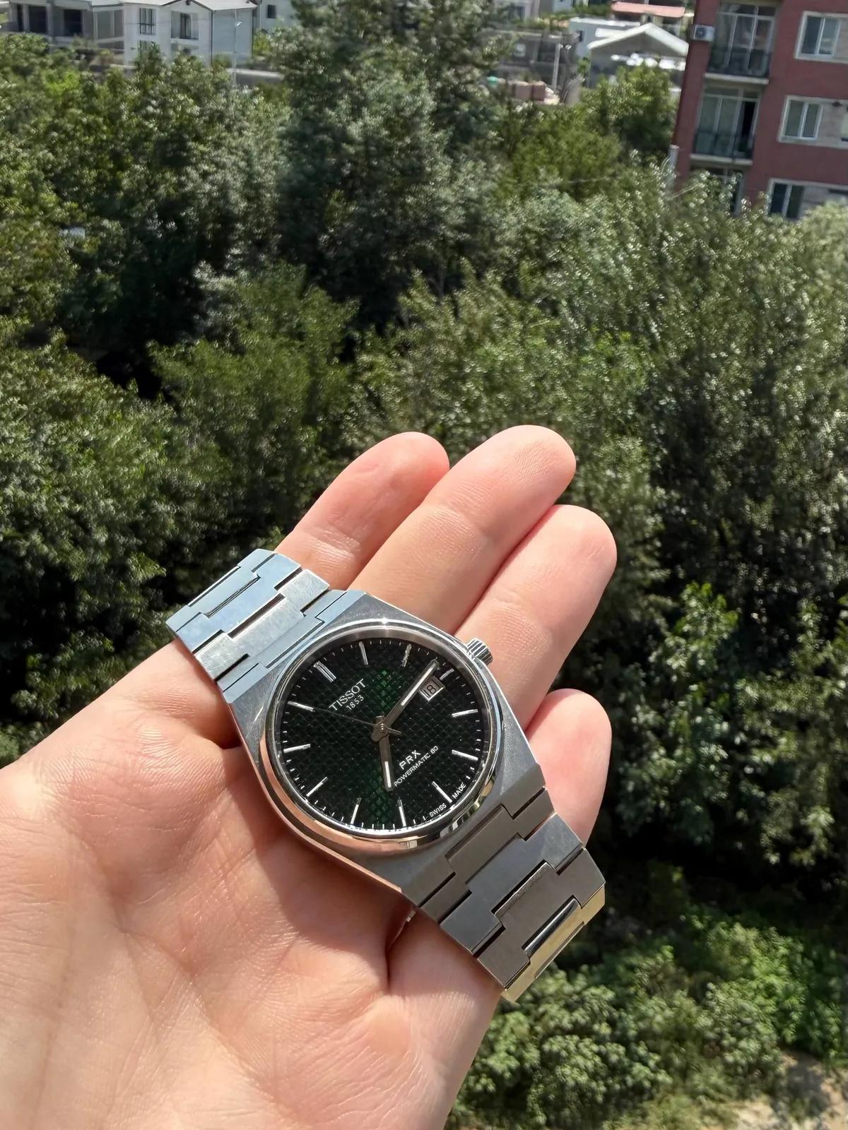 Часы Tissot PRX Powermatic 80, зелёный циферблат