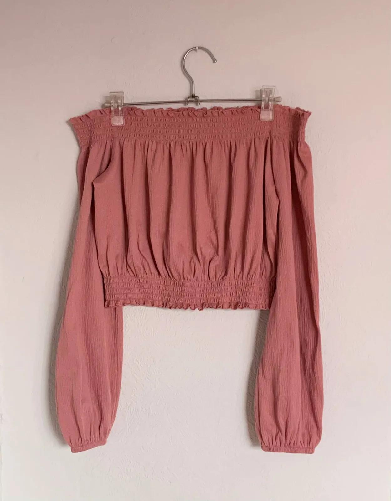 Блуза H&M из вискозы, розовая