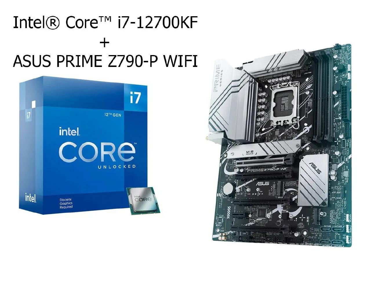 Комплект Intel Core i7-12700KF и материнская плата ASUS