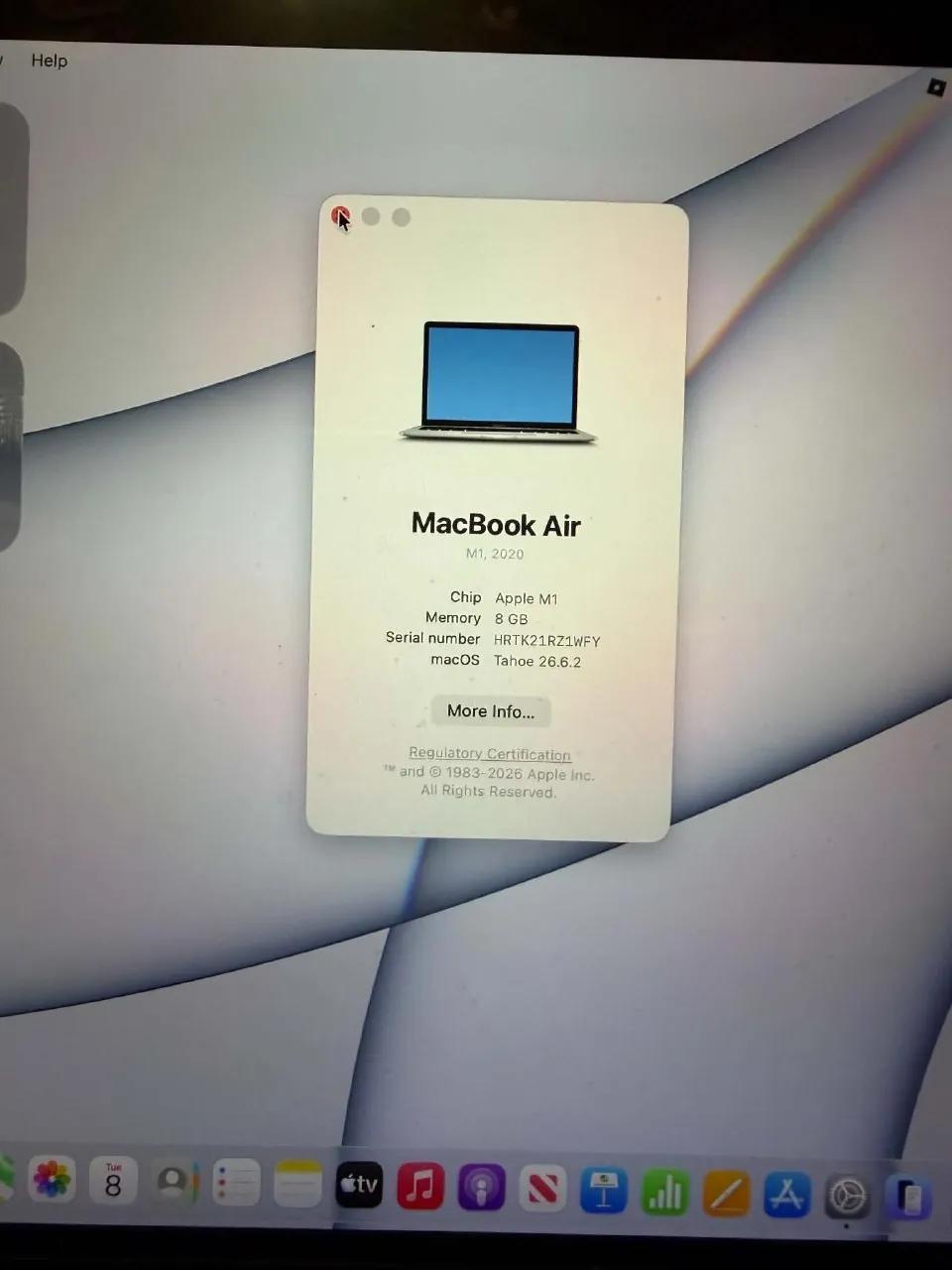 MacBook Air M1 2020 8/256 ГБ