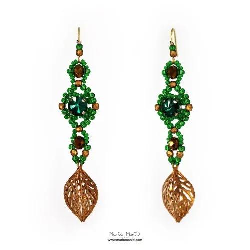 Серьги Gold Leaf ручной работы