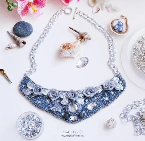 Колье Silver Rose ручная работа