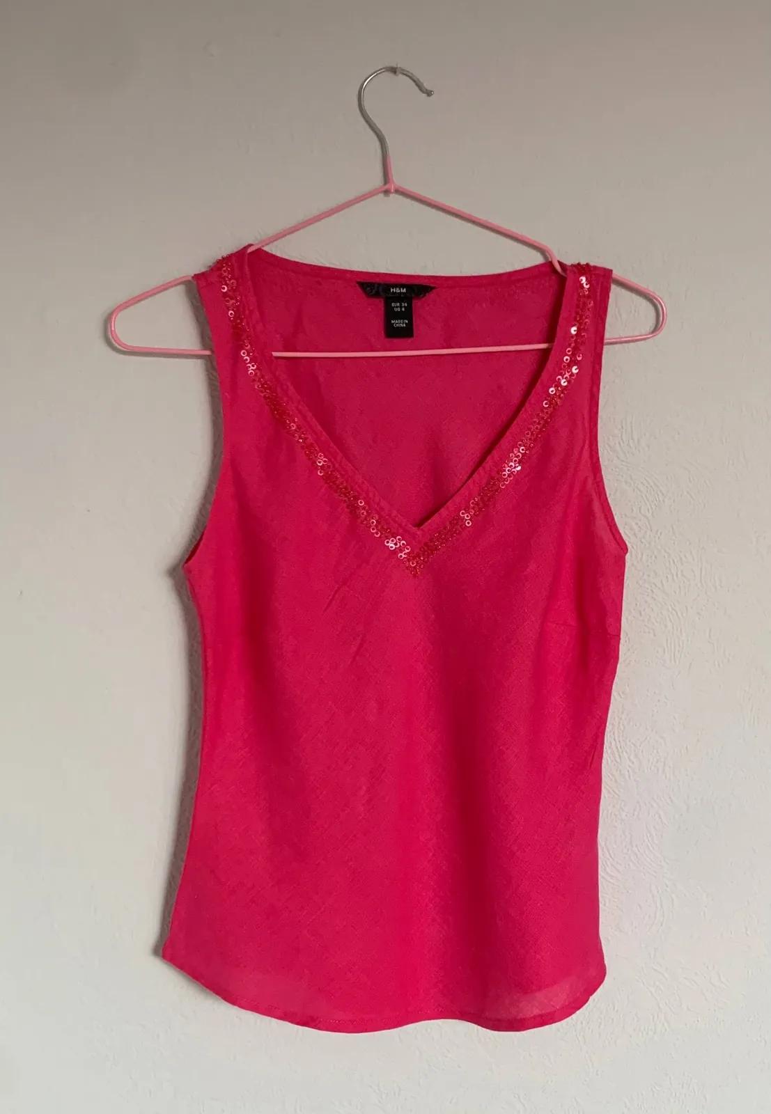 Топ H&M льняной розовый