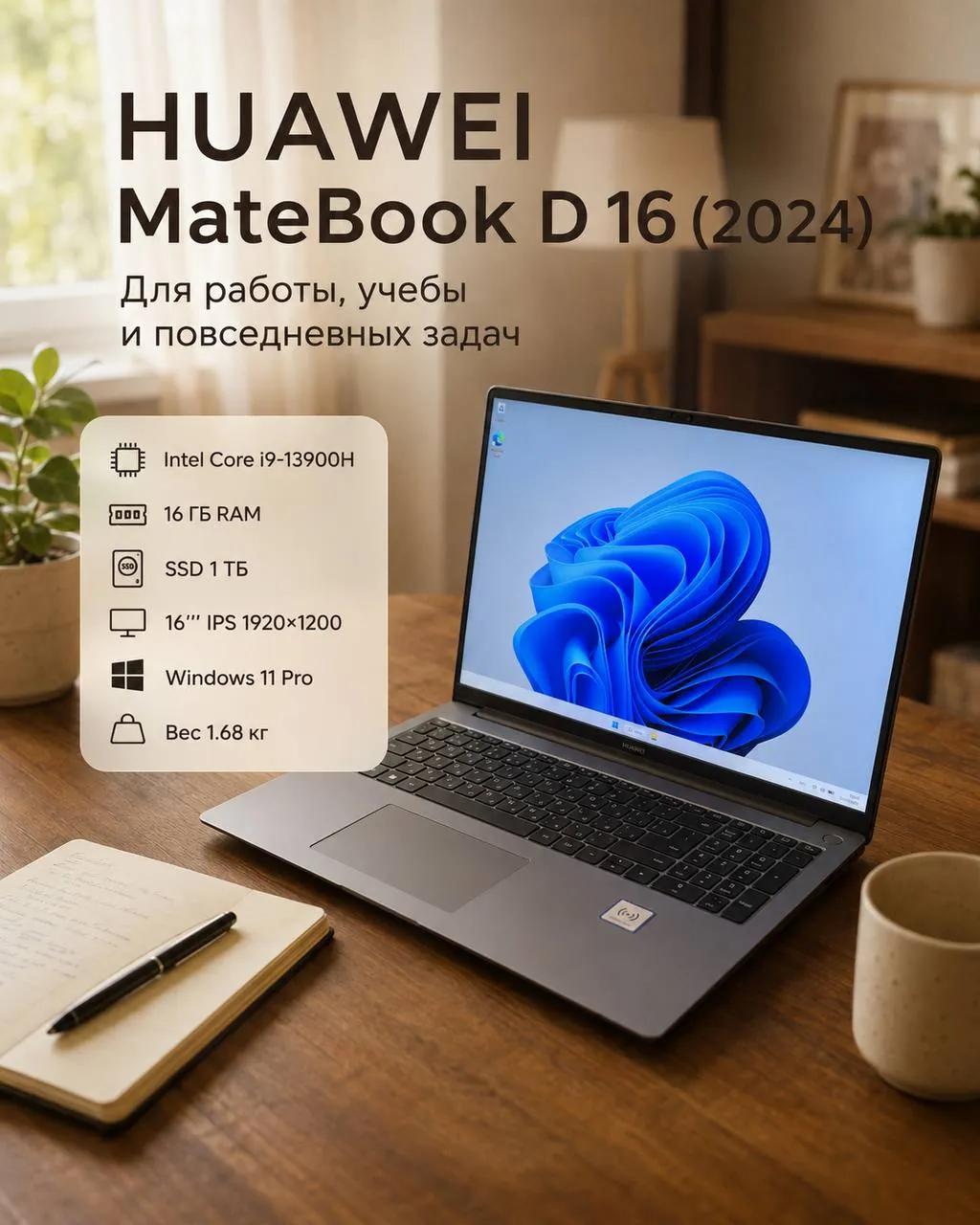 Ноутбук Huawei, монитор Asus и комплект для ПК