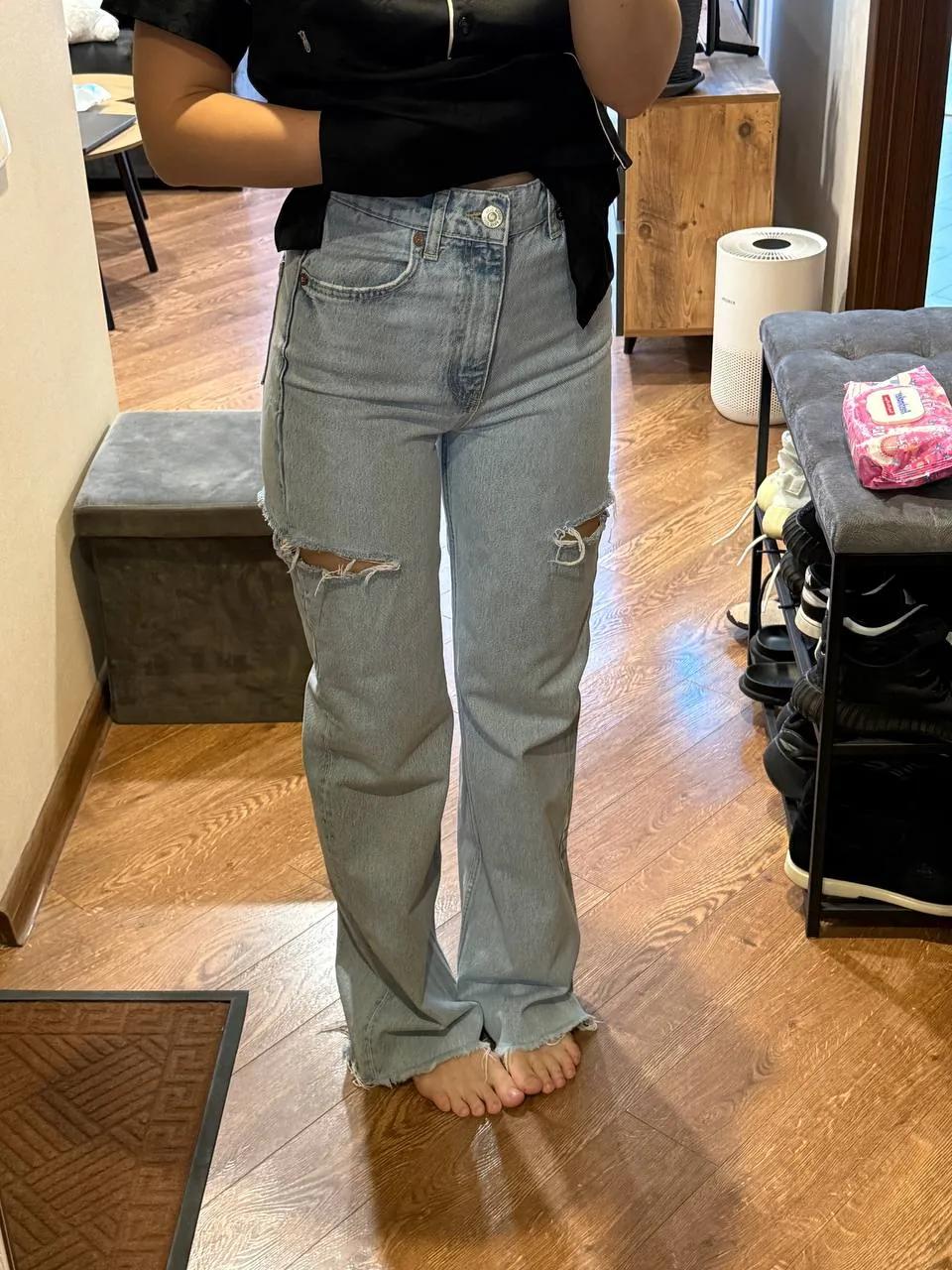 Джинсы с разрезами Zara XS S