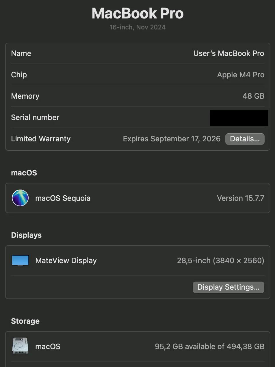 MacBook Pro 16 M4 Pro 48/512 чёрный