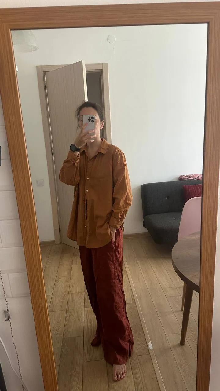 Льняные брюки Oysho и рубашка H&M
