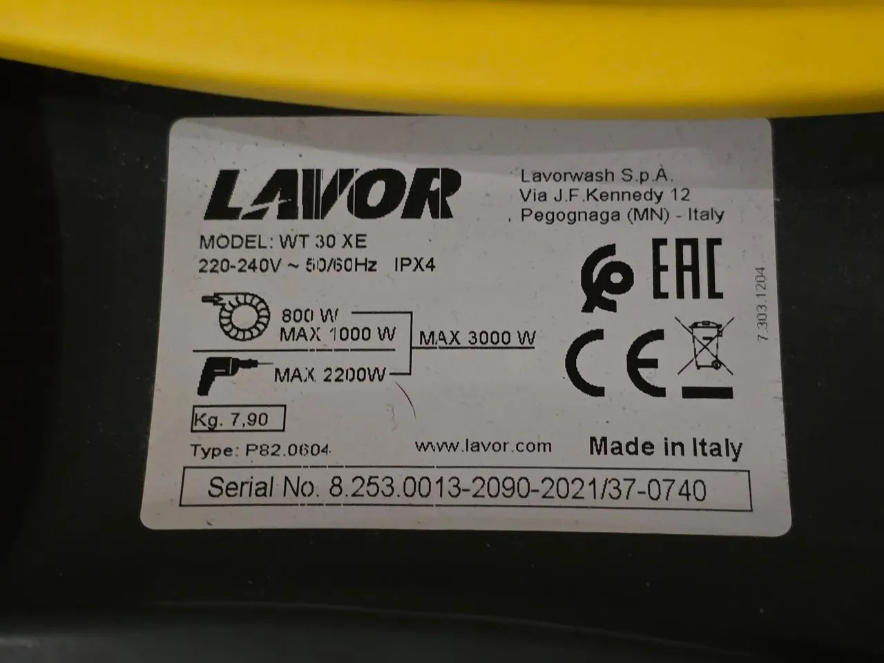 Пылесос строительный Lavor WT30 2