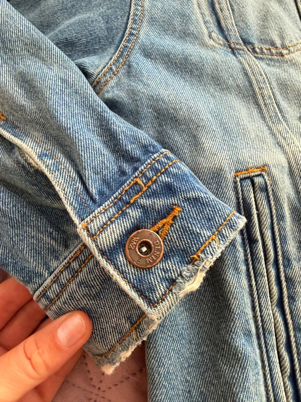 Джинсовая куртка Zara удлинённая 2