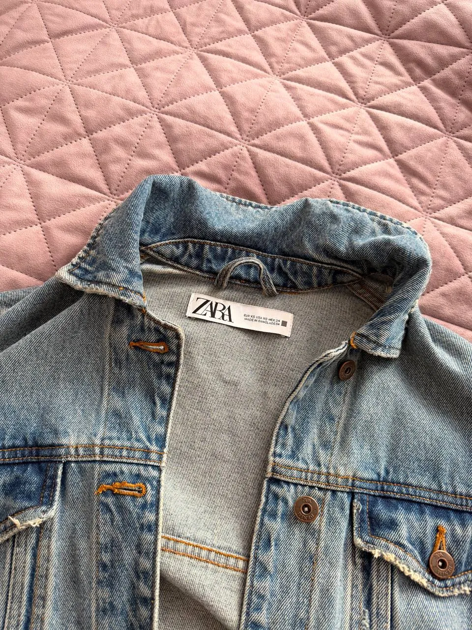 Джинсовая куртка Zara удлинённая 4