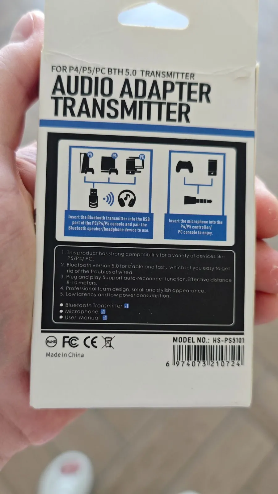 Bluetooth-адаптер для звука PS4/PS5/PC 1