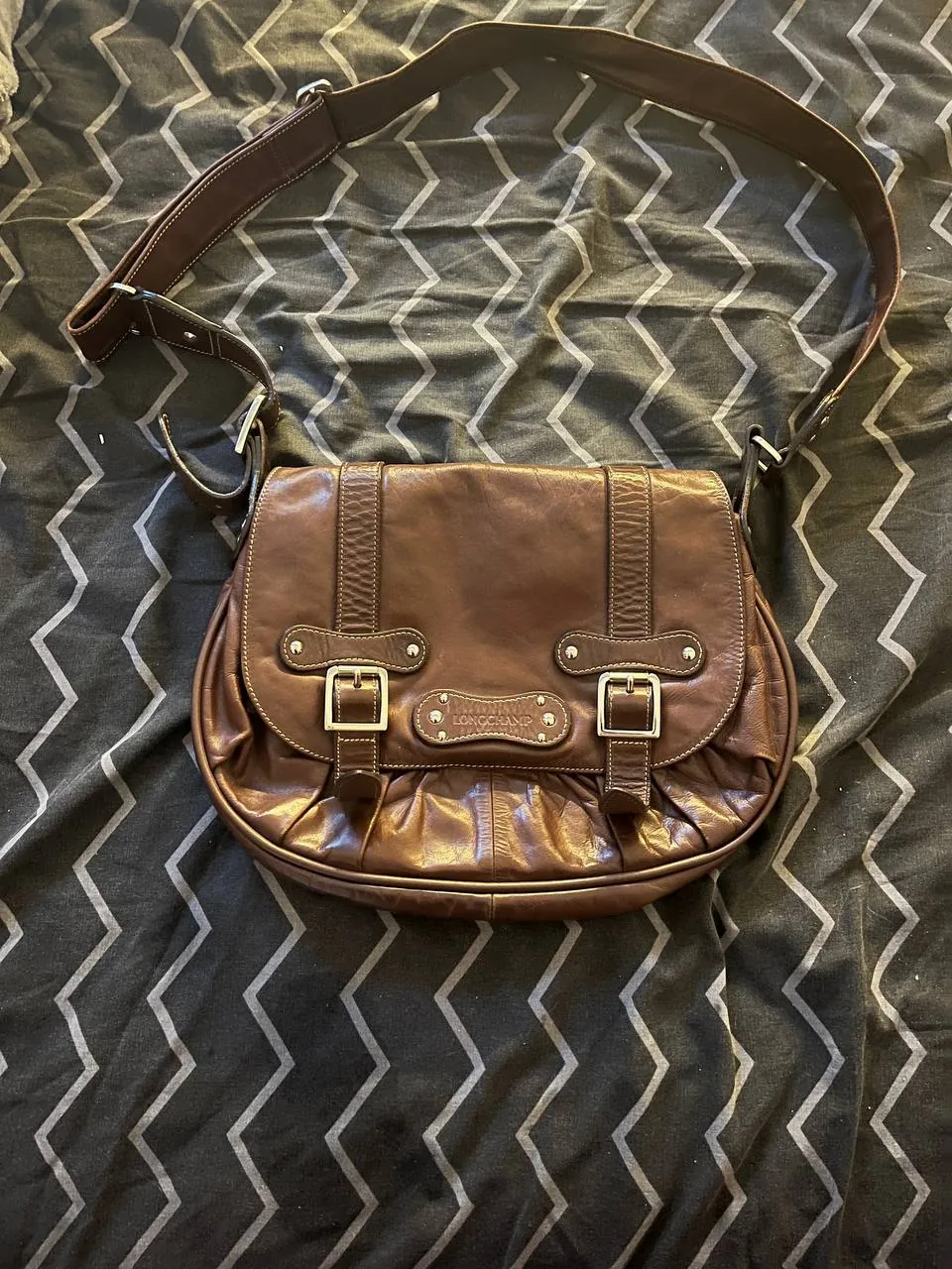 Кожаная сумка Longchamp Idole коричневая 1
