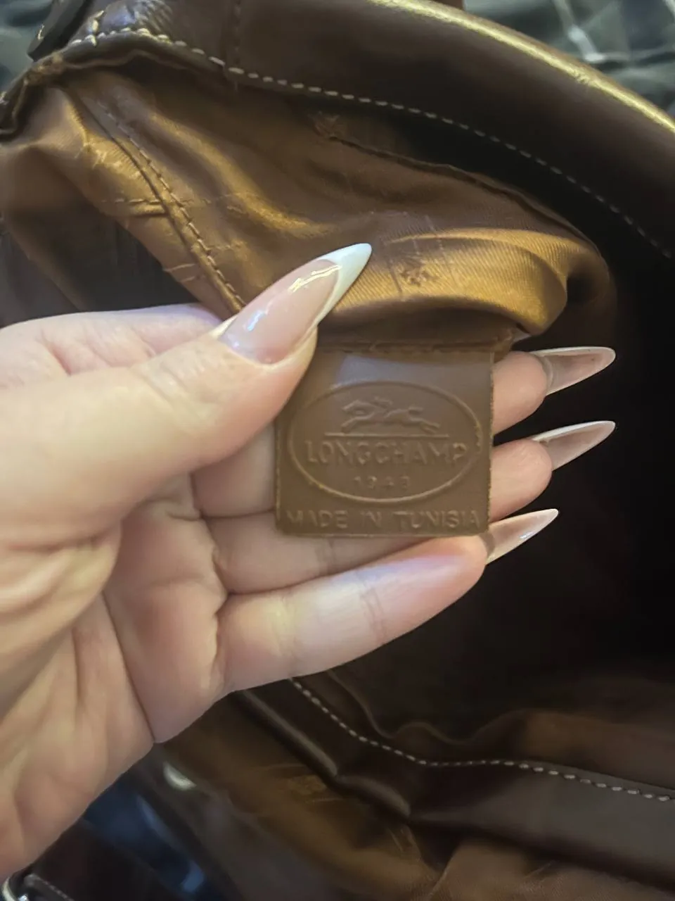 Кожаная сумка Longchamp Idole коричневая 3
