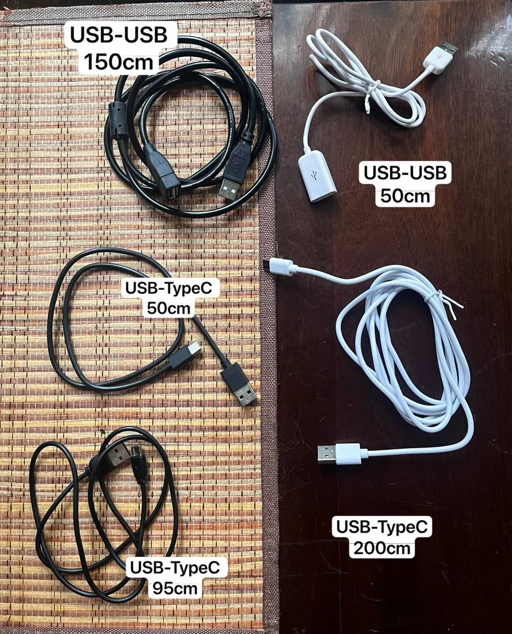Набор кабелей USB-C и удлинителей USB 1