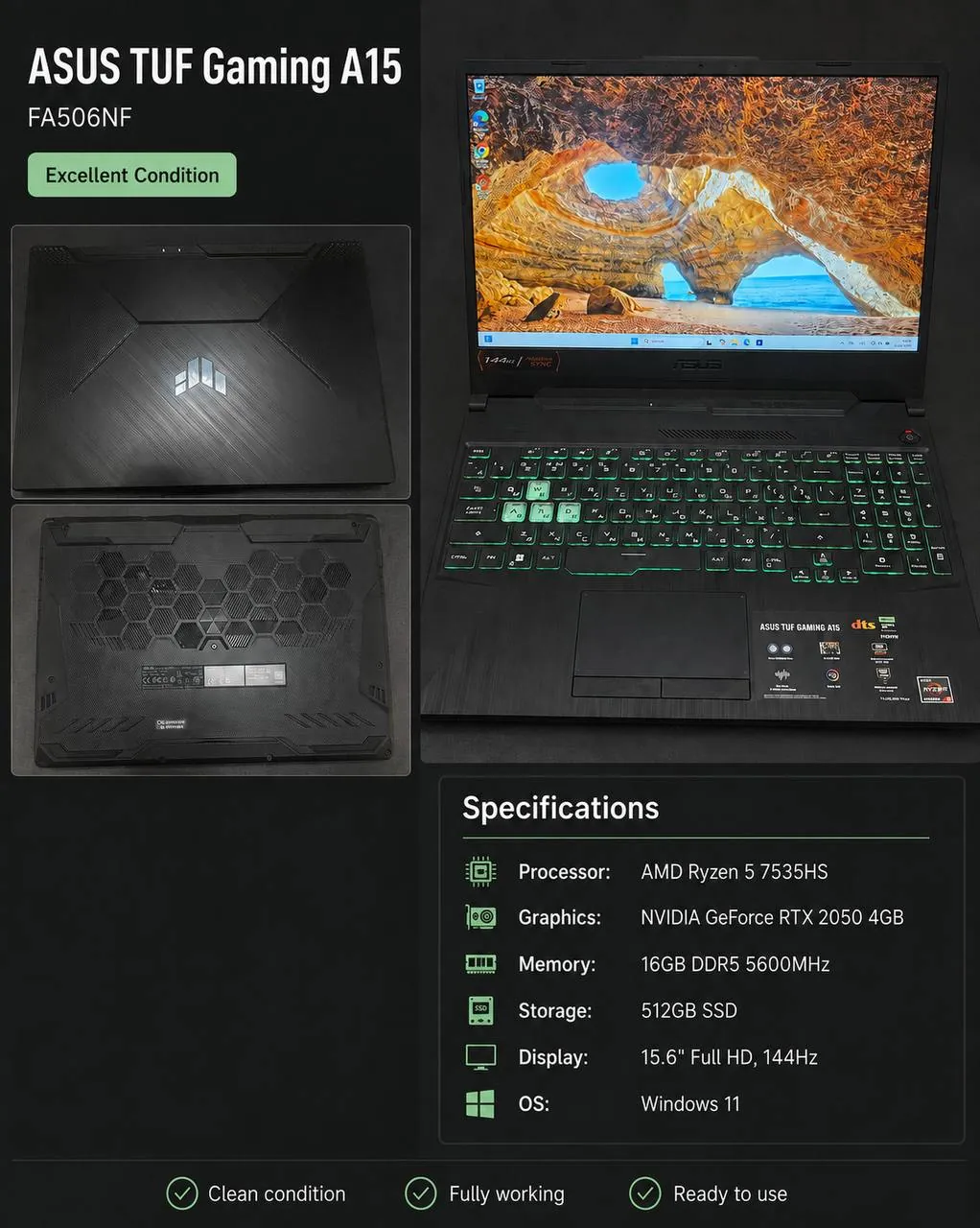 Ноутбук ASUS TUF Gaming A15 FA506NF Ryzen 5/RTX 2050 1