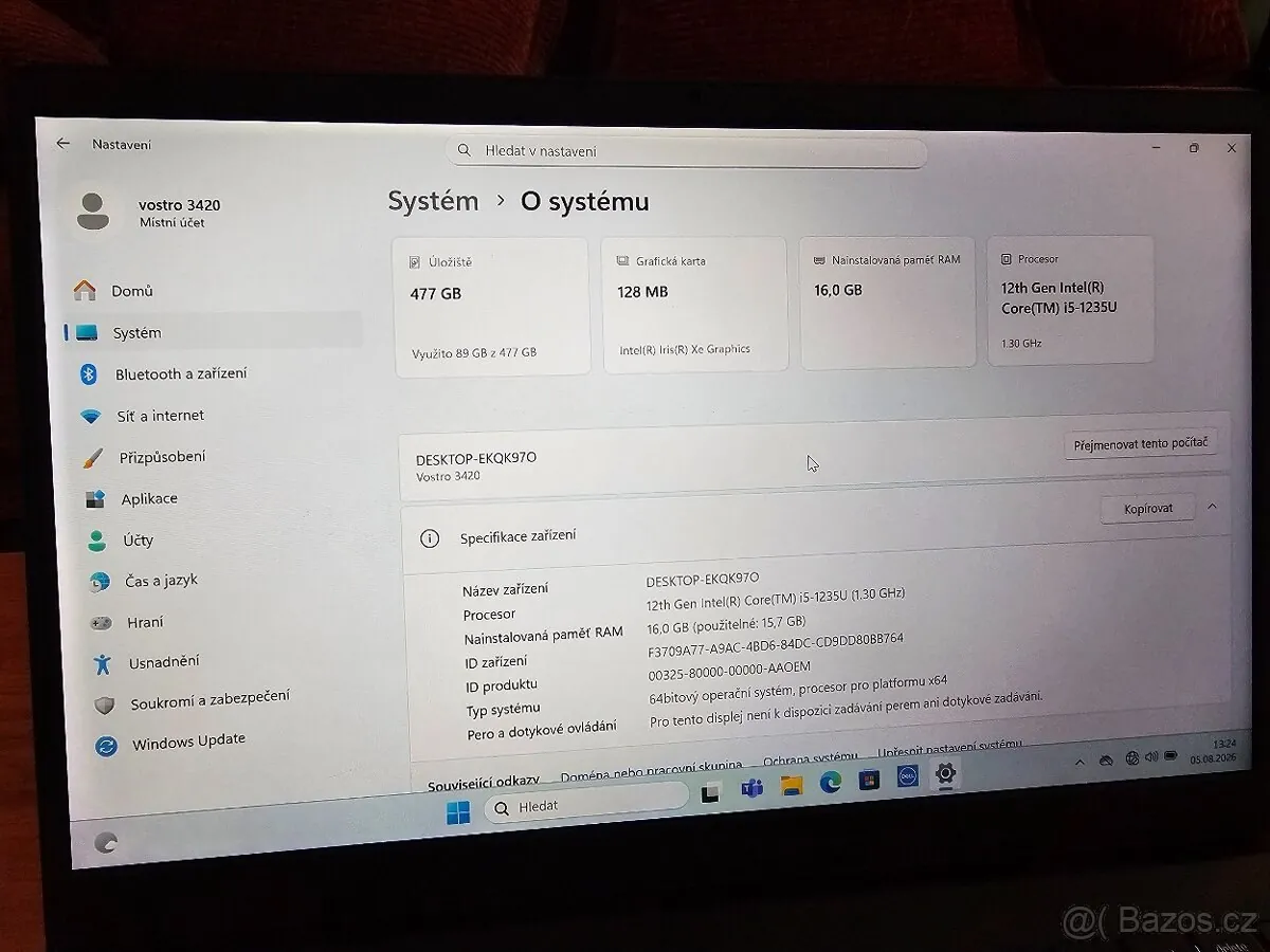 Ноутбук Dell Vostro 3420 i5 16GB 512GB SSD 5