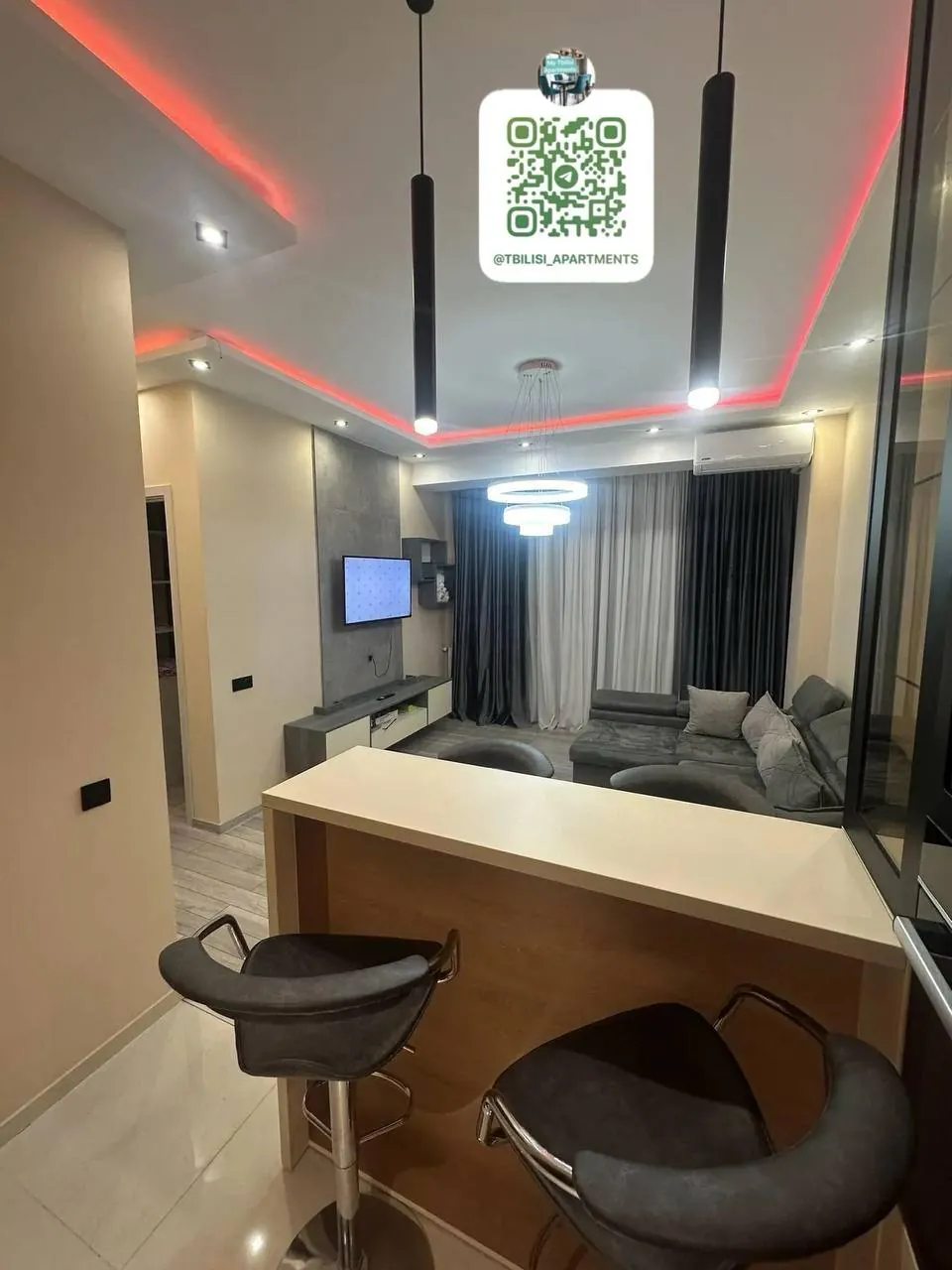 Квартира 58 м² с 2 комнатами в Сабуртало 1