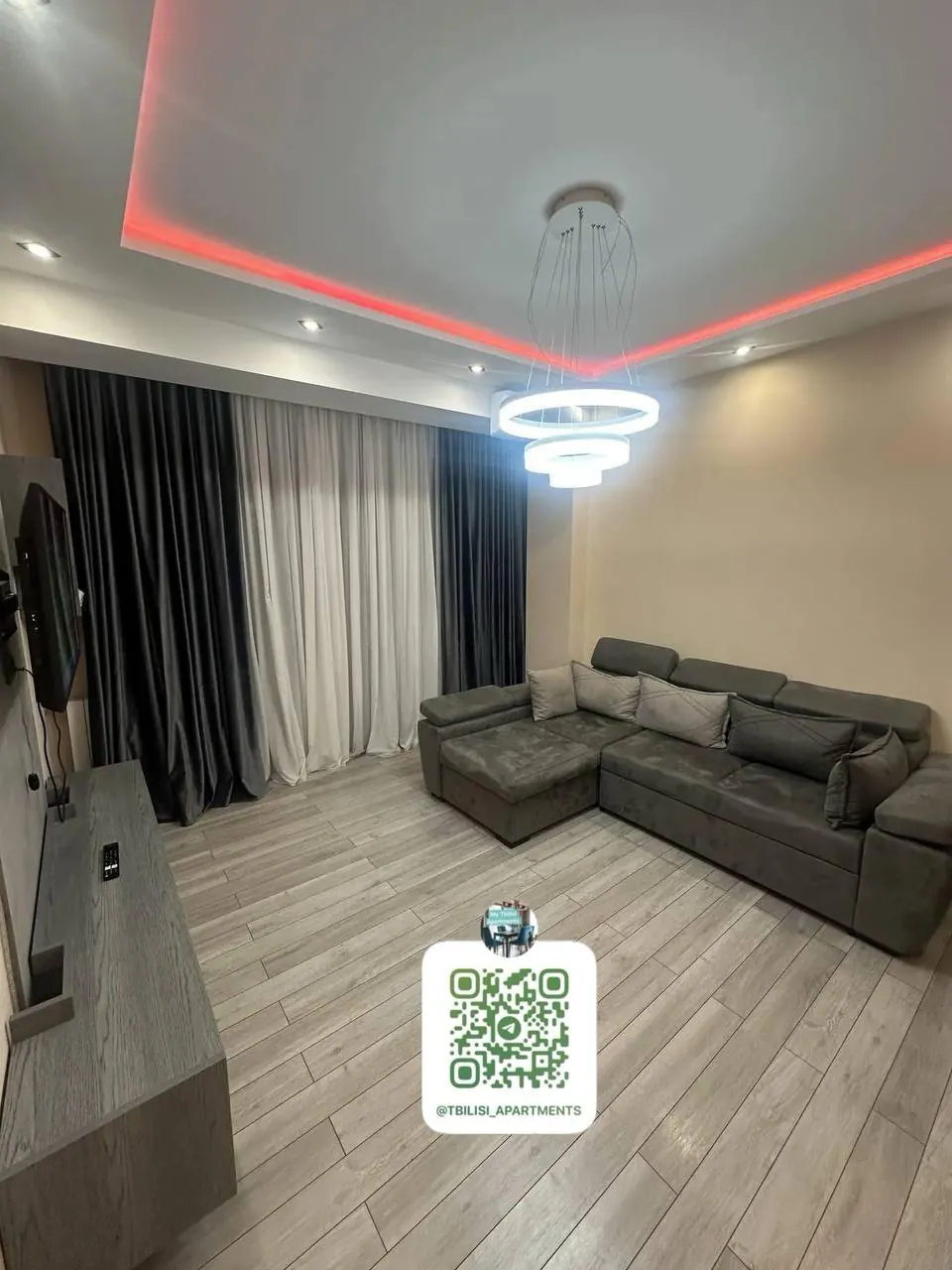 Квартира 58 м² с 2 комнатами в Сабуртало 7