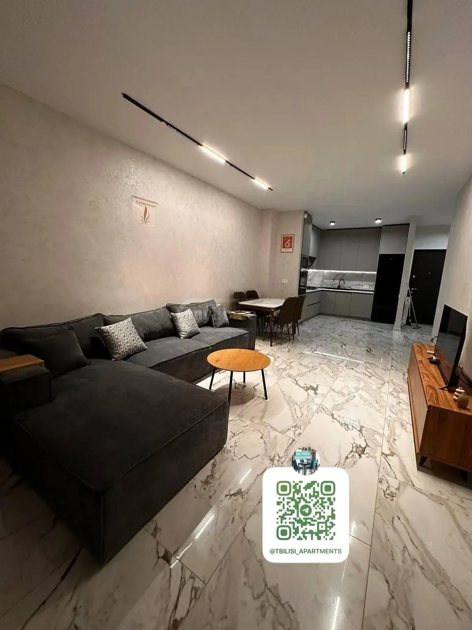 Квартира 75 м² с 2 комнатами в Сабуртало 6