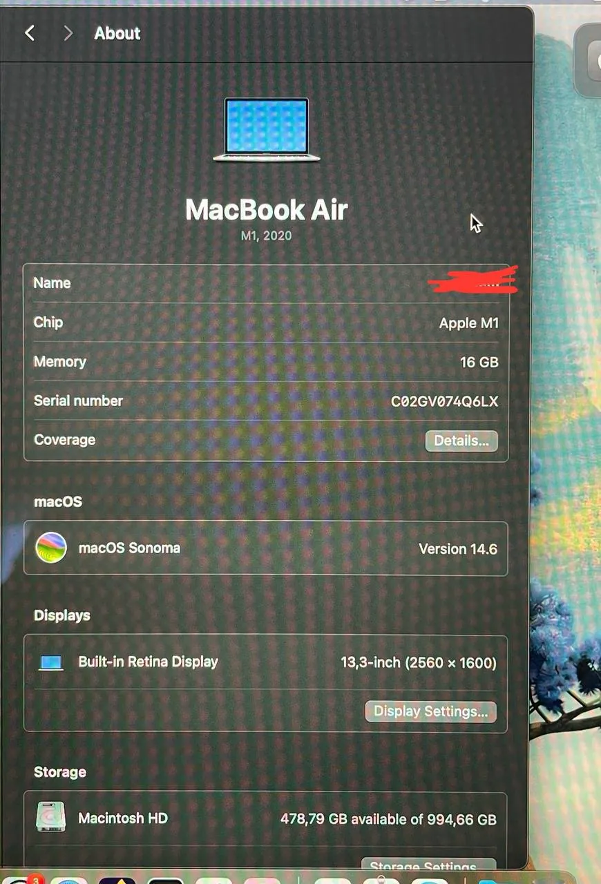 MacBook Air 13 M1 2020, 16GB/1TB 3