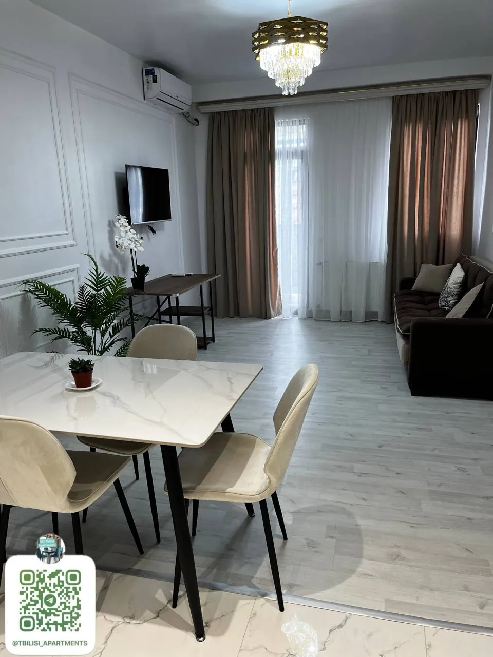 Квартира 75 м² в Сабуртало, 2 спальни 1