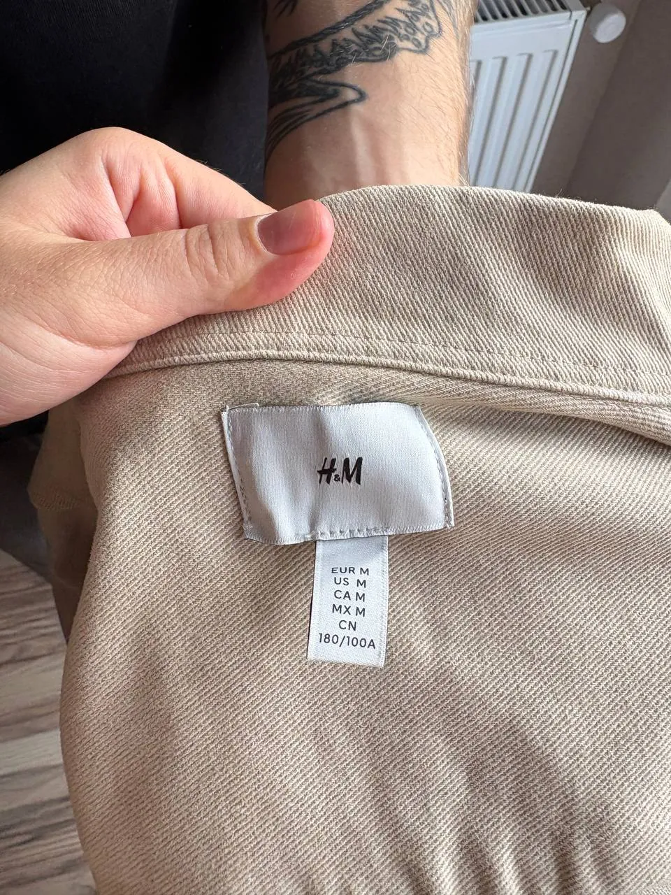 Куртка-рубашка H&M бежевого цвета размера М 5