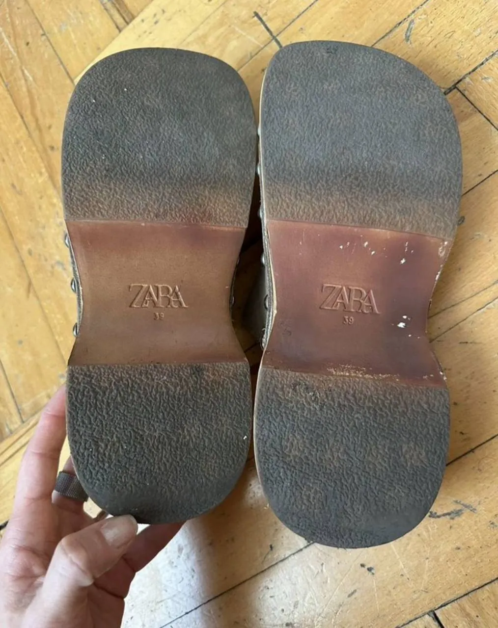 Клоги-сабо ZARA из замши, размер 39 4