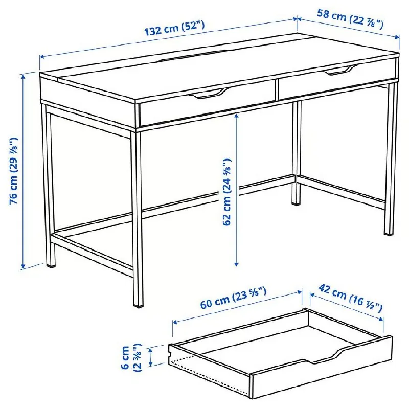 Стол IKEA Alex тёмно-голубого цвета 2