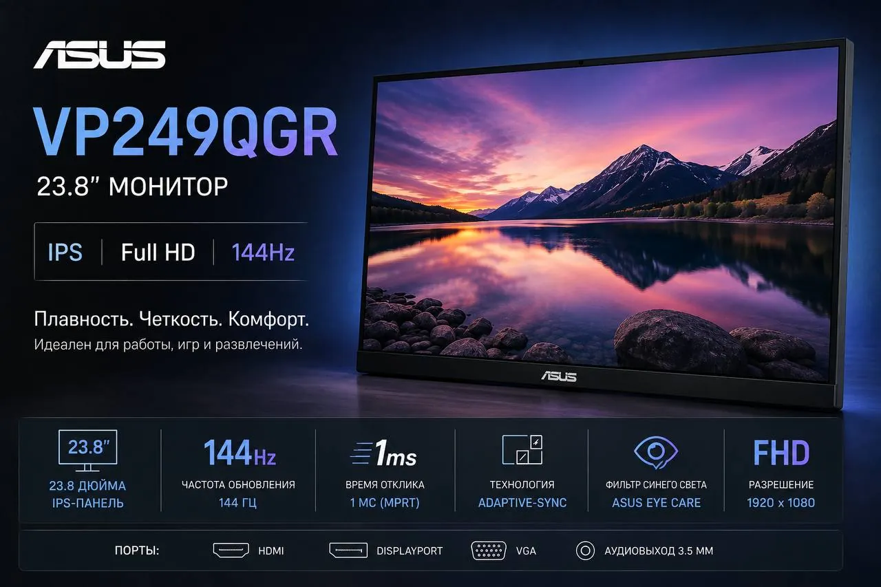 Ноутбук Huawei, монитор Asus и комплект для ПК 2