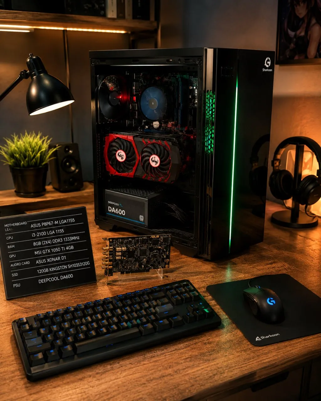 Компьютер офисный ASUS i3-2100 GTX 1050 Ti 1