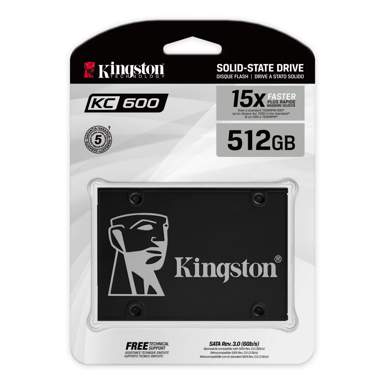 SSD Kingston KC600 512GB SATA новый 1
