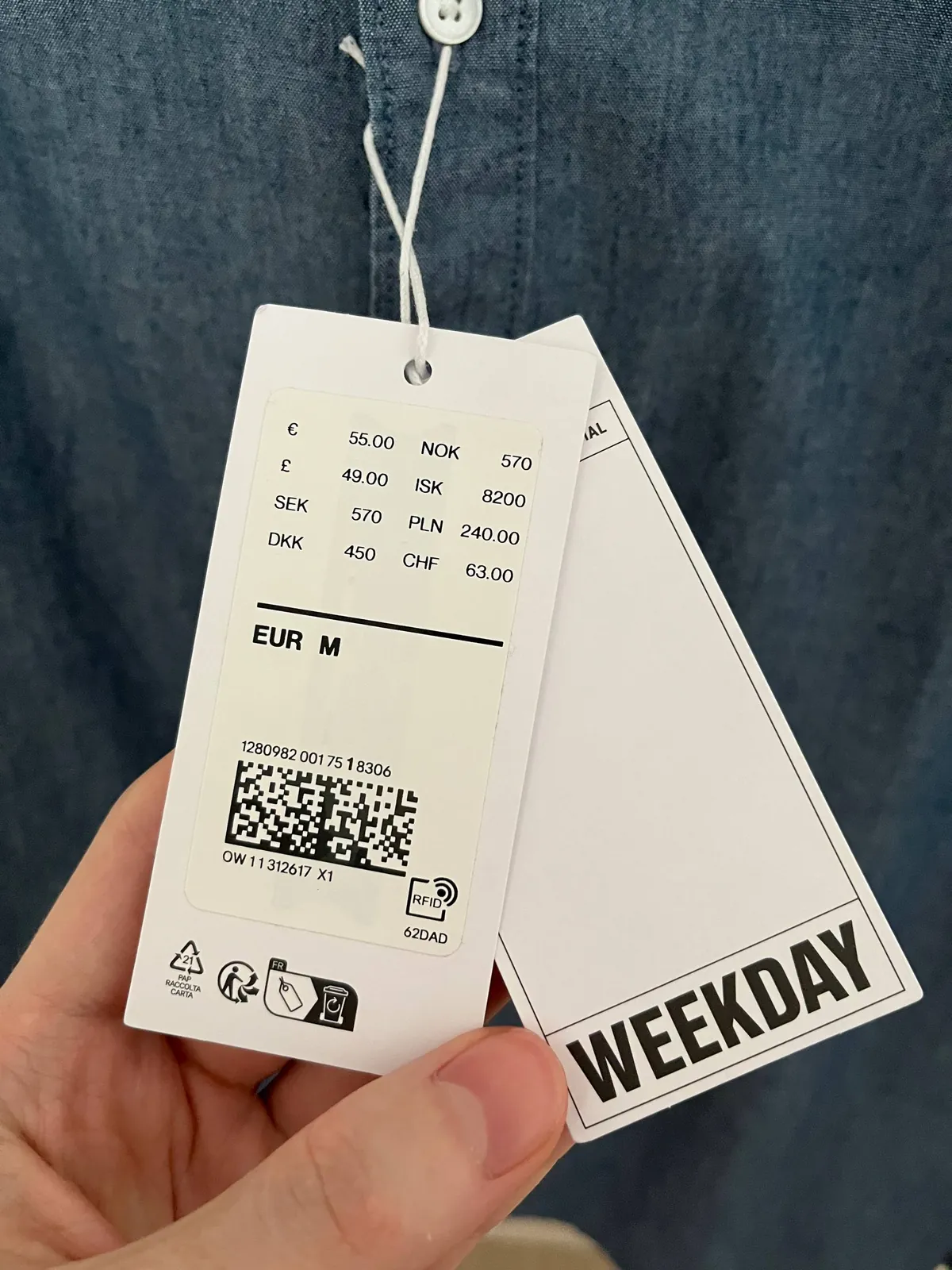 Мужская рубашка Weekday размера M оверсайз 3