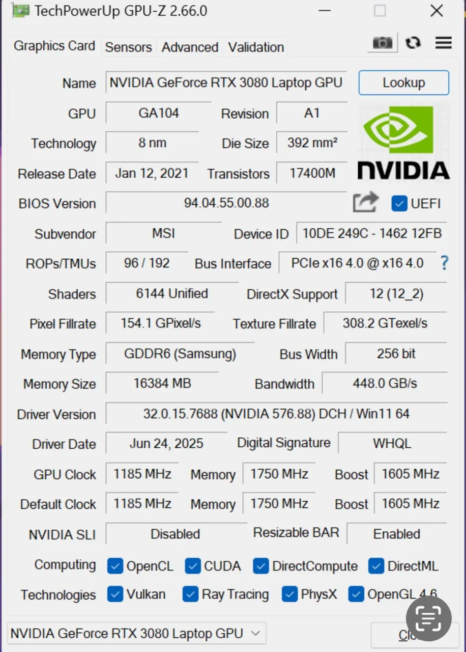 Игровой ноутбук MSI GE66 Raider RTX 3080 10