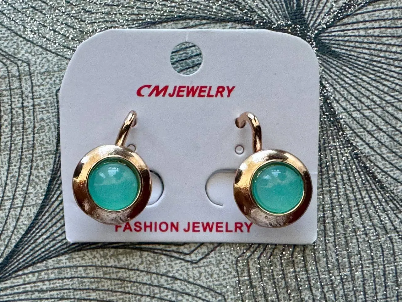 Серьги CM Jewelry с бирюзовыми вставками 3