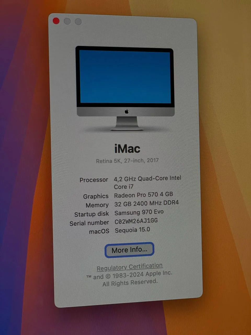 Apple iMac 27 дюймов Retina 5K 2017 года 2