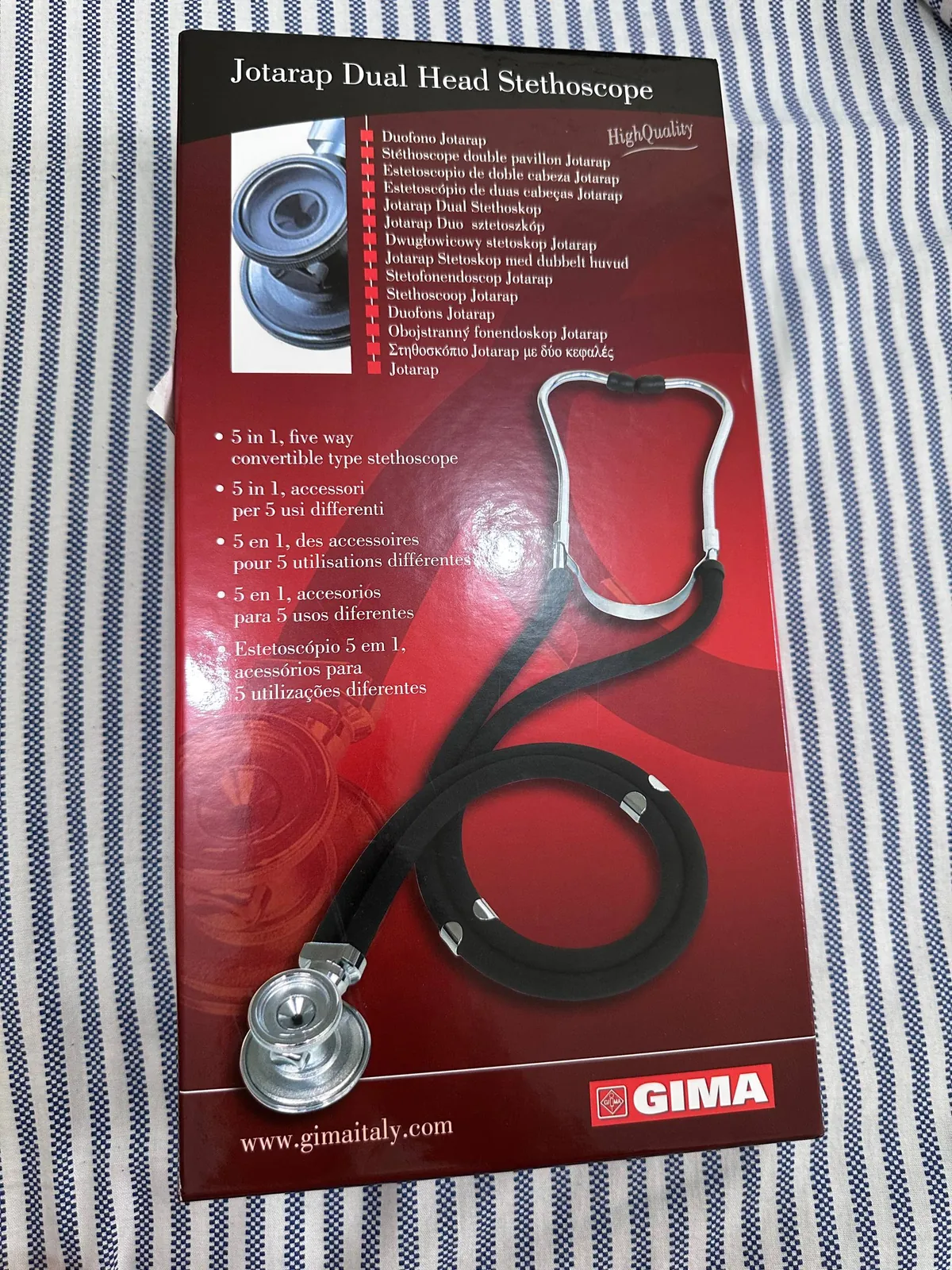 Стетоскоп GIMA и медицинский халат, новые 3