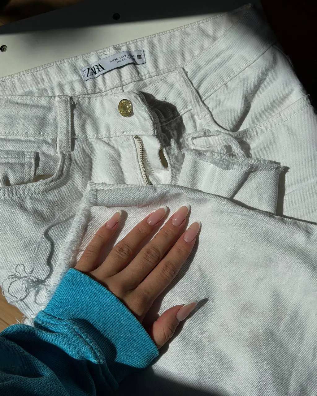 Прямые джинсы Zara белые размер 32 1