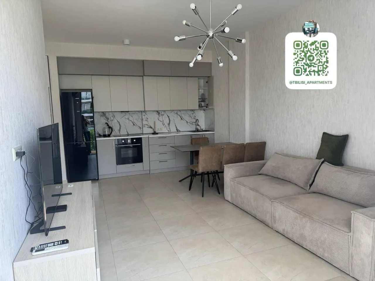 Квартира 60 м² с 2 комнатами в Крцаниси 7