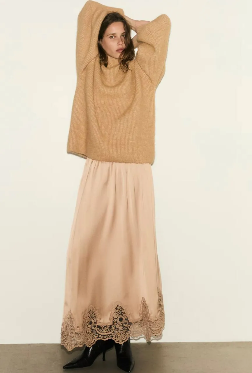 Атласная юбка макси H&M, размер S 6