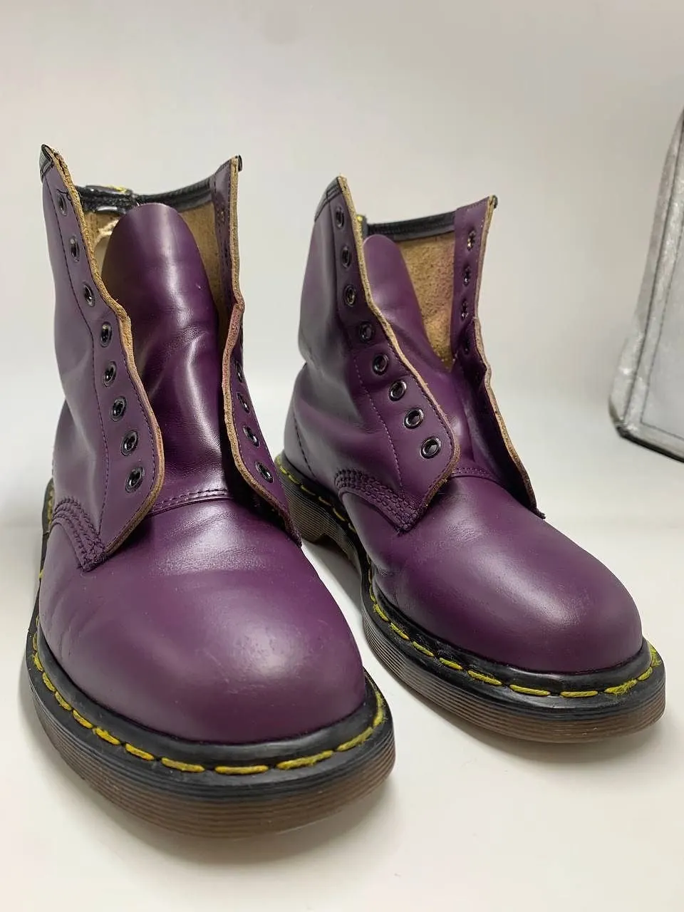 Винтажные ботинки Dr. Martens 1460 фиолетовые 1