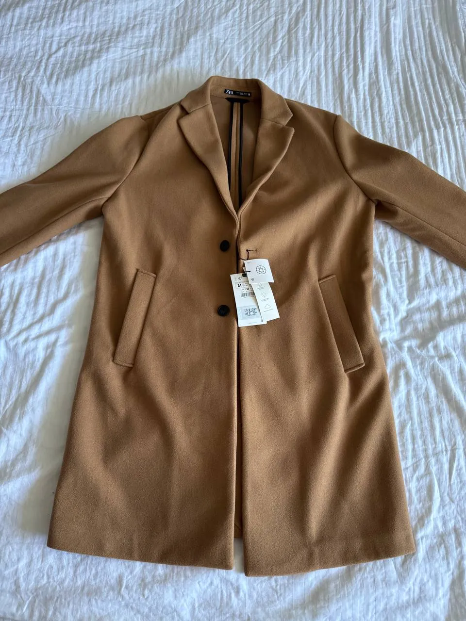 Пальто ZARA мужское camel размер M 1