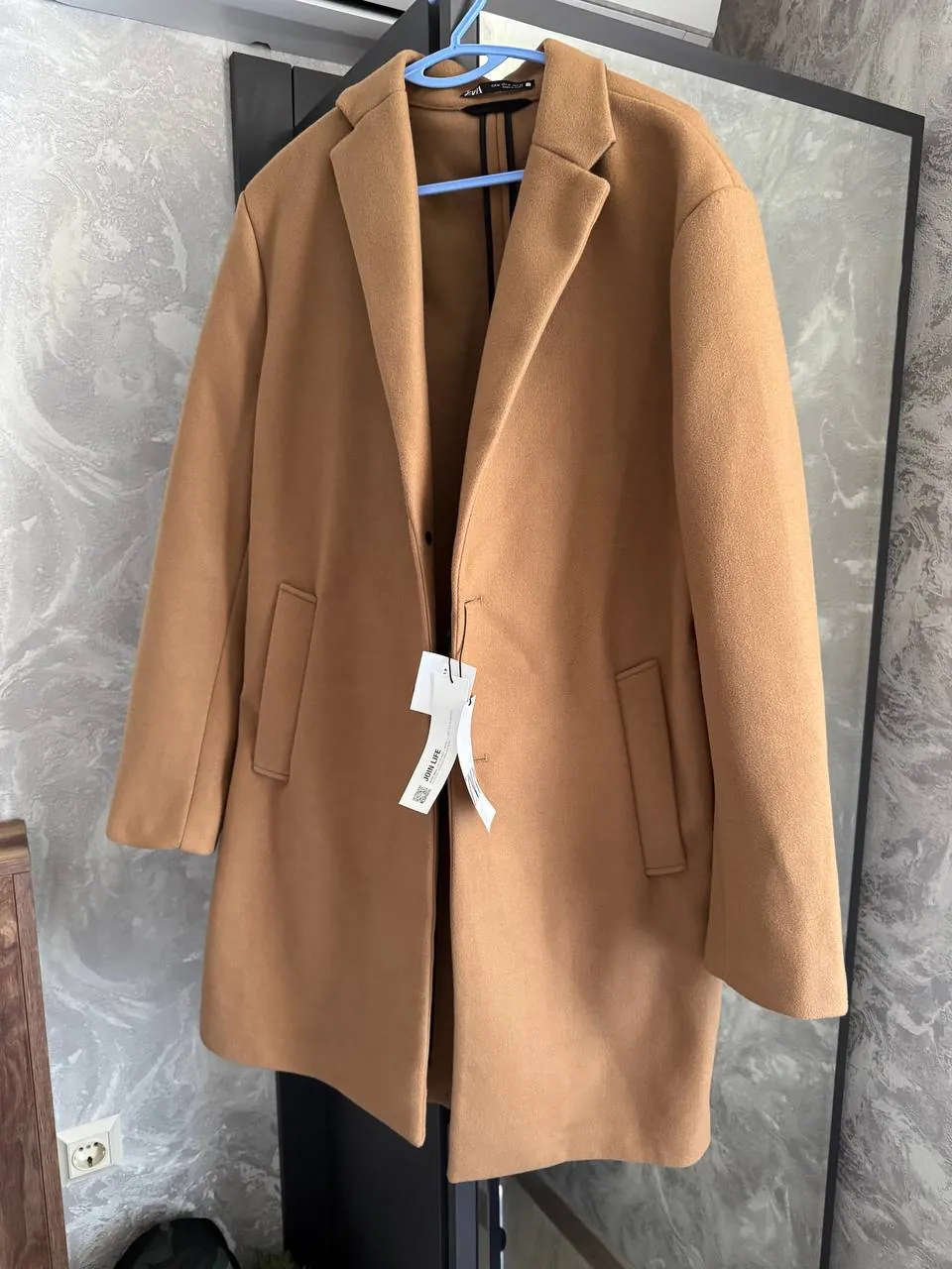 Пальто ZARA мужское camel размер M 2