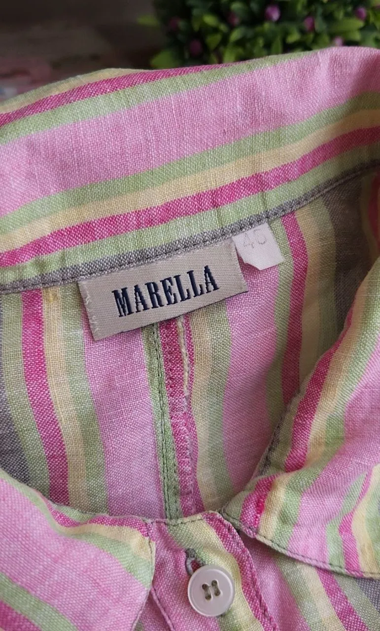 Льняная рубашка Marella Max Mara без рукавов 4