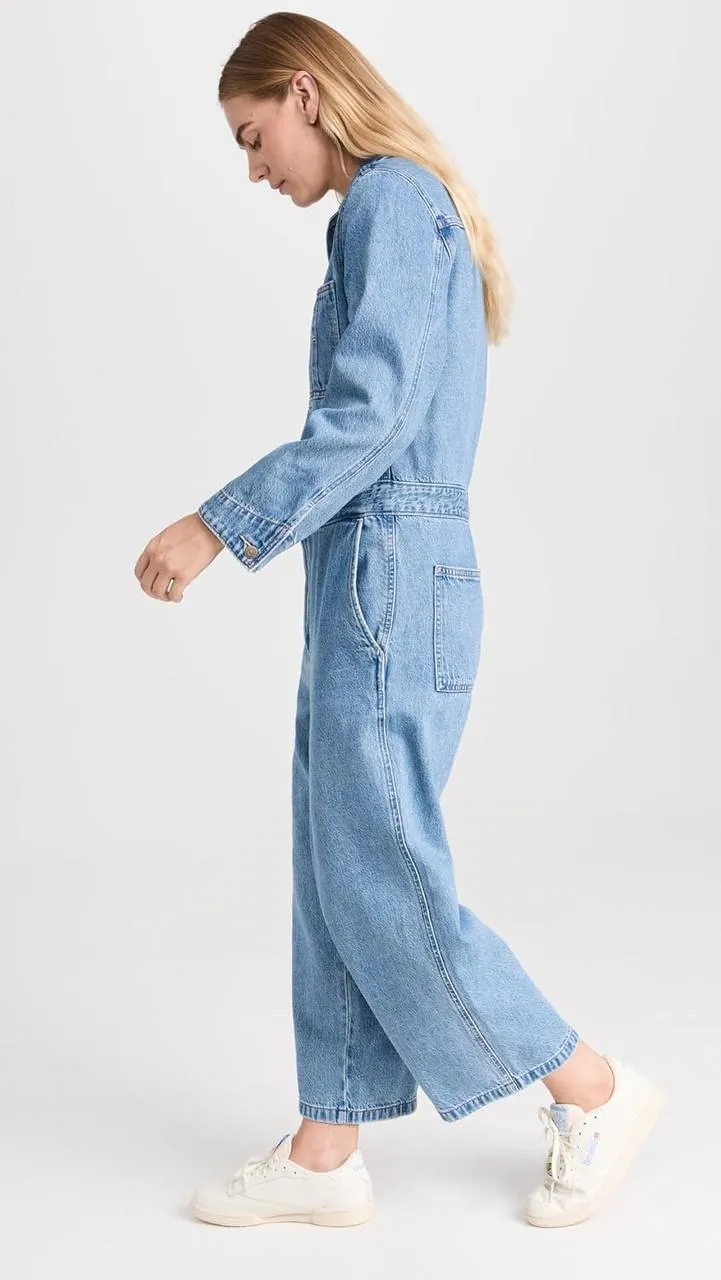 Джинсовый комбинезон Levi's голубого цвета, размер M 3