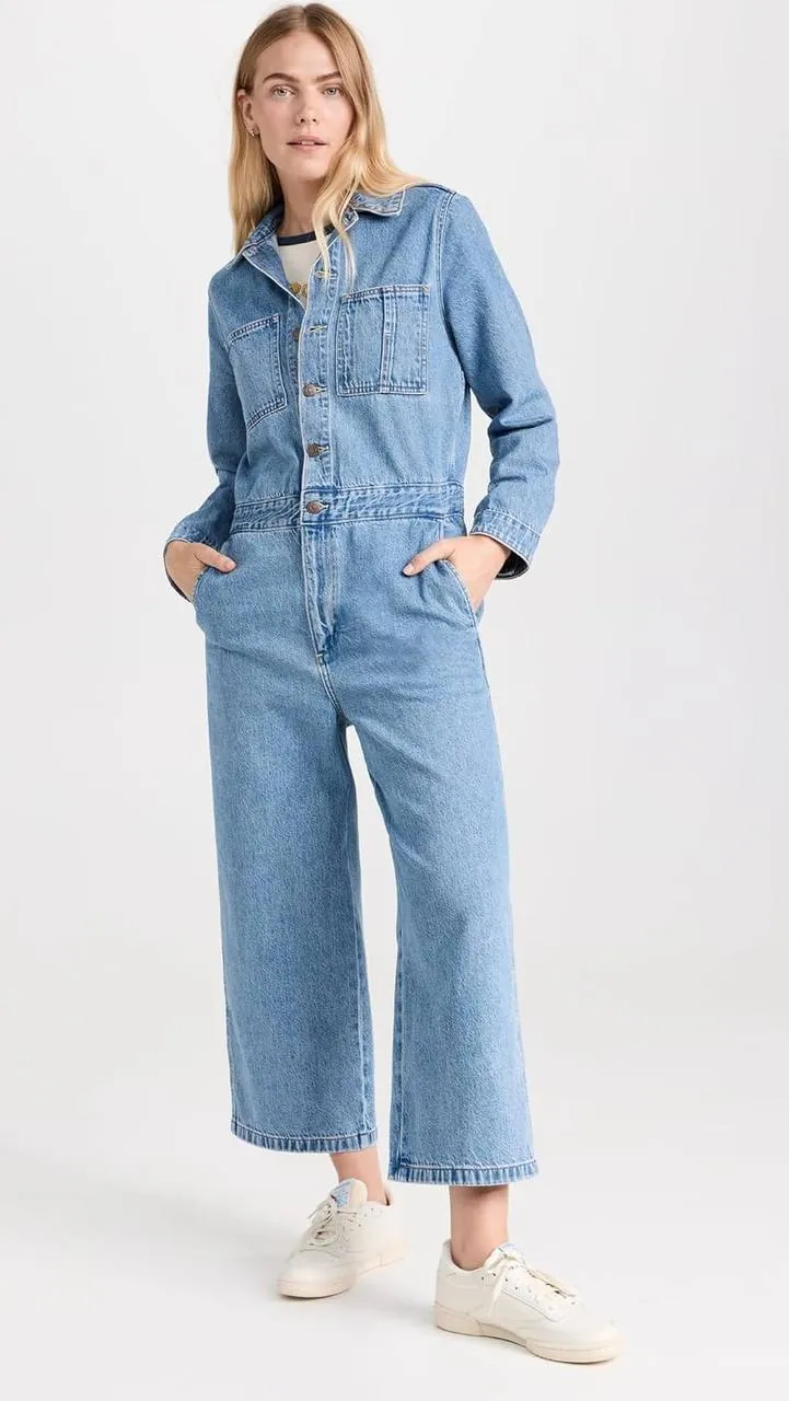 Джинсовый комбинезон Levi's голубого цвета, размер M 1