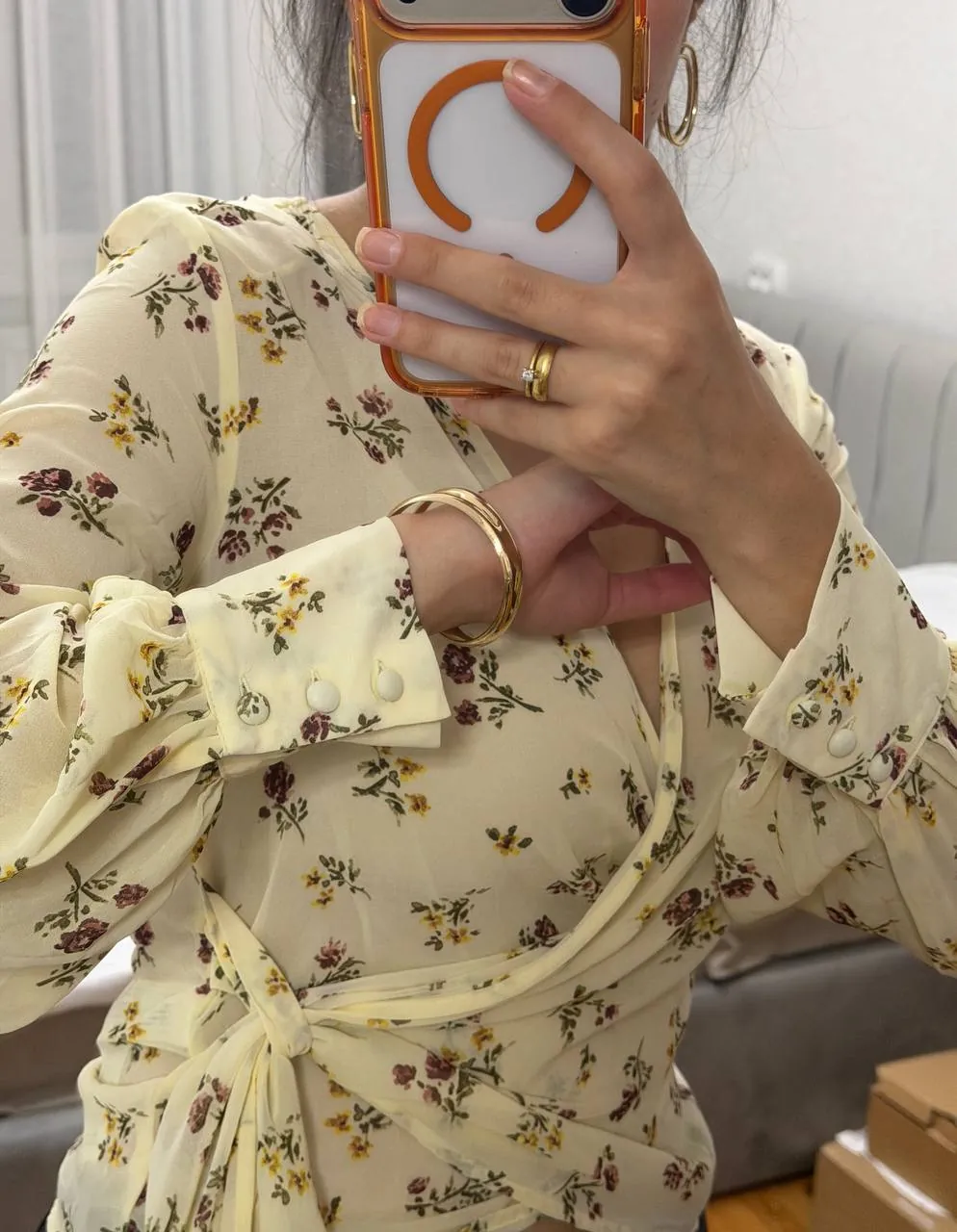 Вещь ZARA с цветочным принтом, размер XS-S 1