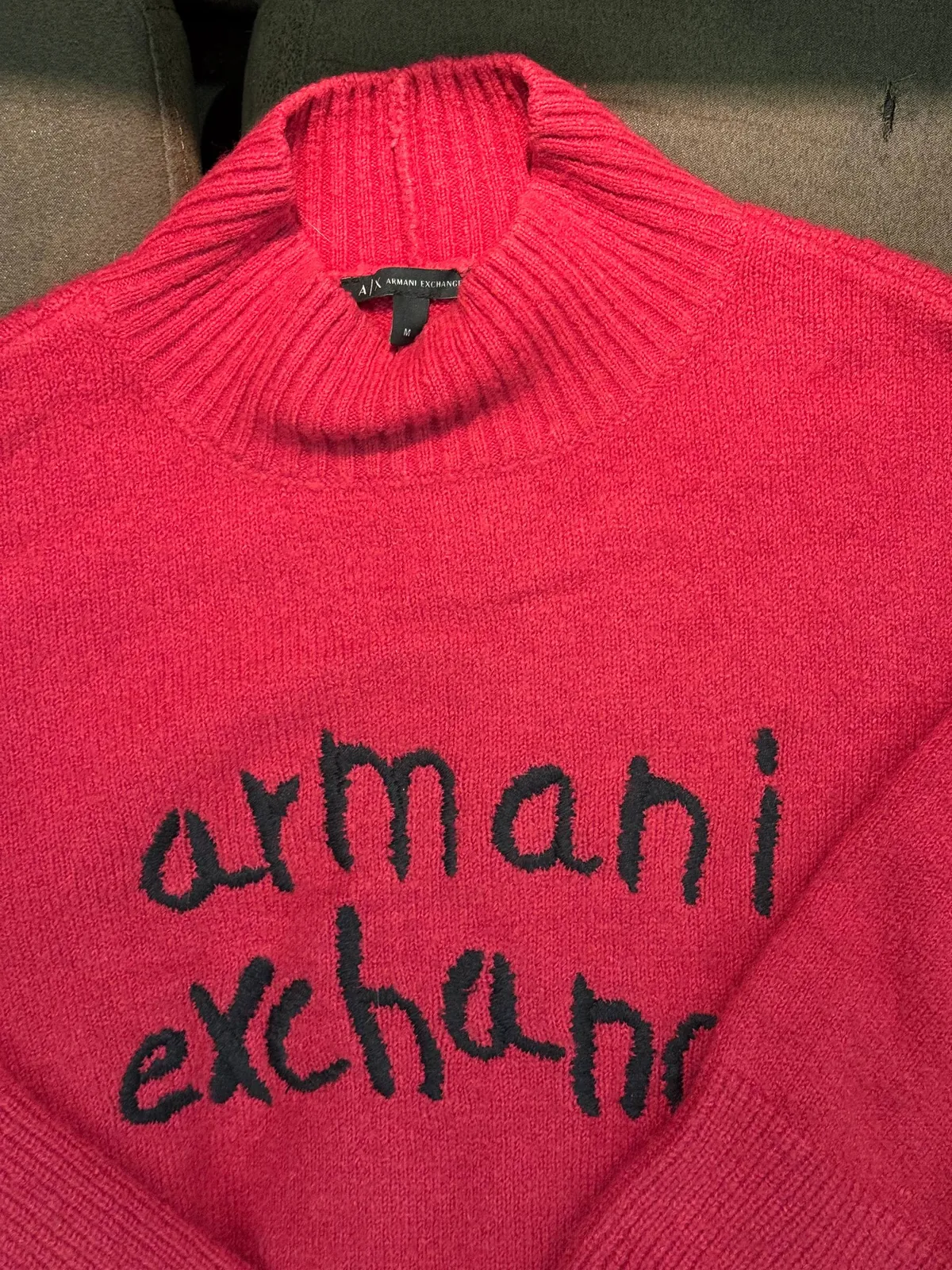 Шерстяной свитер Armani Exchange фуксия 2