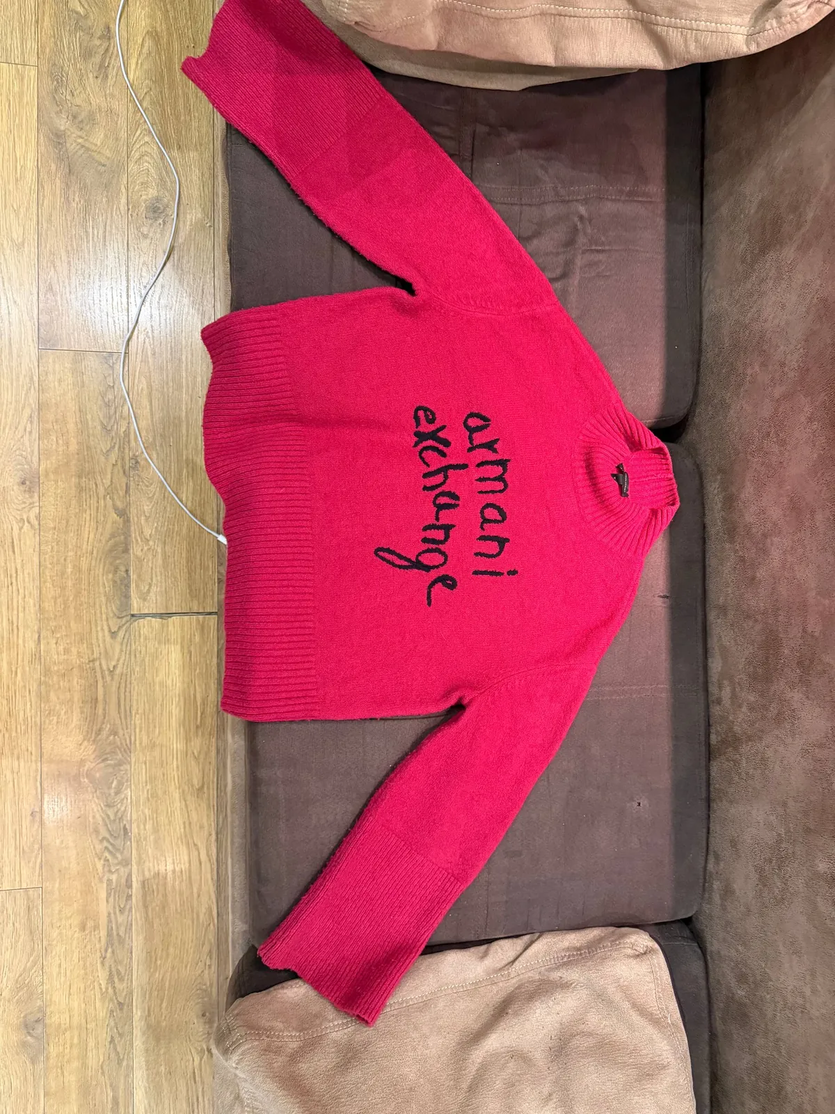 Шерстяной свитер Armani Exchange фуксия 1